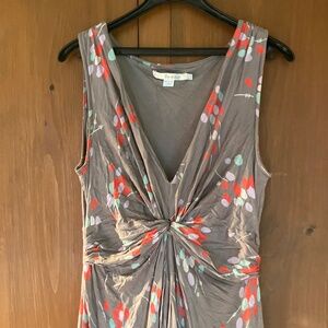 Boden Jersey Gray Floral Midi Dress